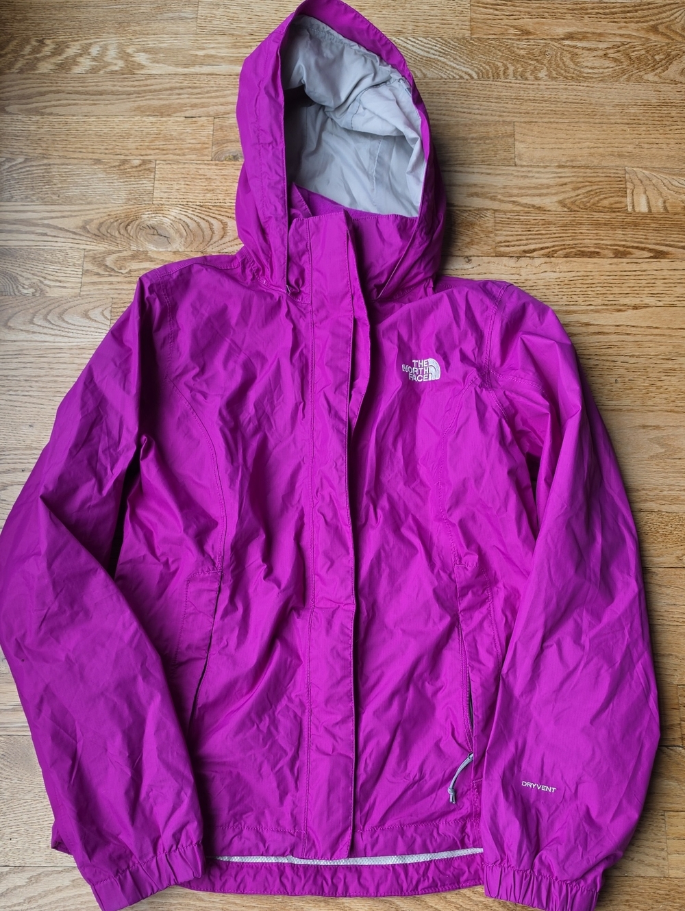 (S) The North Face Women's Bright Magenta Hooded Rain Jacket Dryvent Gorpcore